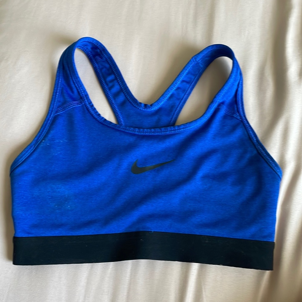 Blue Nike sports bra